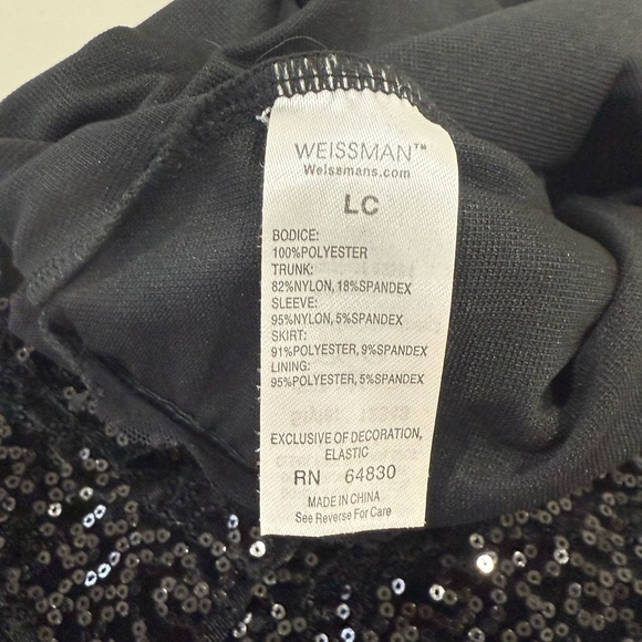 Weissman Dance Costume Sequin Black Sequins Size L Girl - Picture 3 of 5